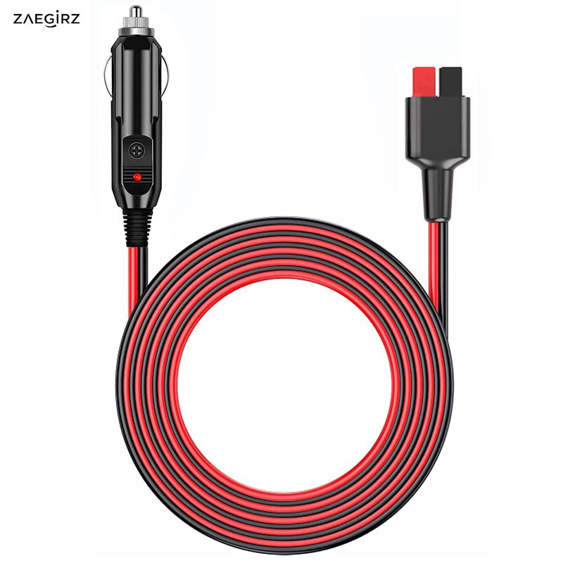 Portable Power Station - สายชาร์จสำหรับที่จุดบุหรี่ในรถยนต์ ยาว 2 เมตร/6.5 ฟุต สำหรับสถานีจ่ายไฟแบบพกพา