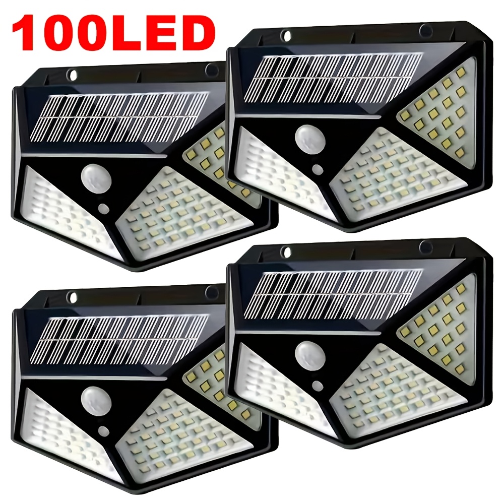 Solar Lamp - ไฟสวนโซลาร์เซลล์ 100LED สำหรับภายนอกอาคาร พร้อมเซ็นเซอร์ตรวจจับความเคลื่อนไหว กันน้ำ ใช้ติดผนัง