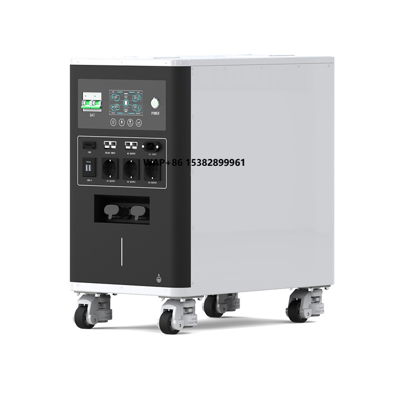 Power Inverter - สถานีพลังงานสำรองแบบพกพา 6.6 กิโลวัตต์ชั่วโมง 6000 วัตต์ พร้อมแผงโซลาร์เซลล์ลิเธียมสำหรับใช้ในรถยนต์